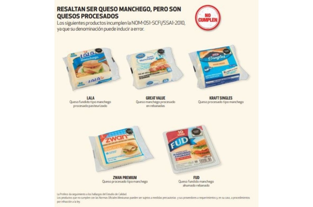 el peor queso manchego profeco 