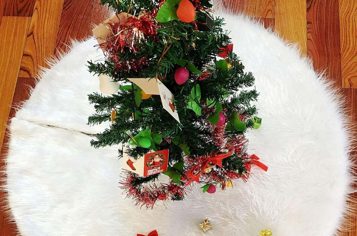 Falda árbol navideño blanca