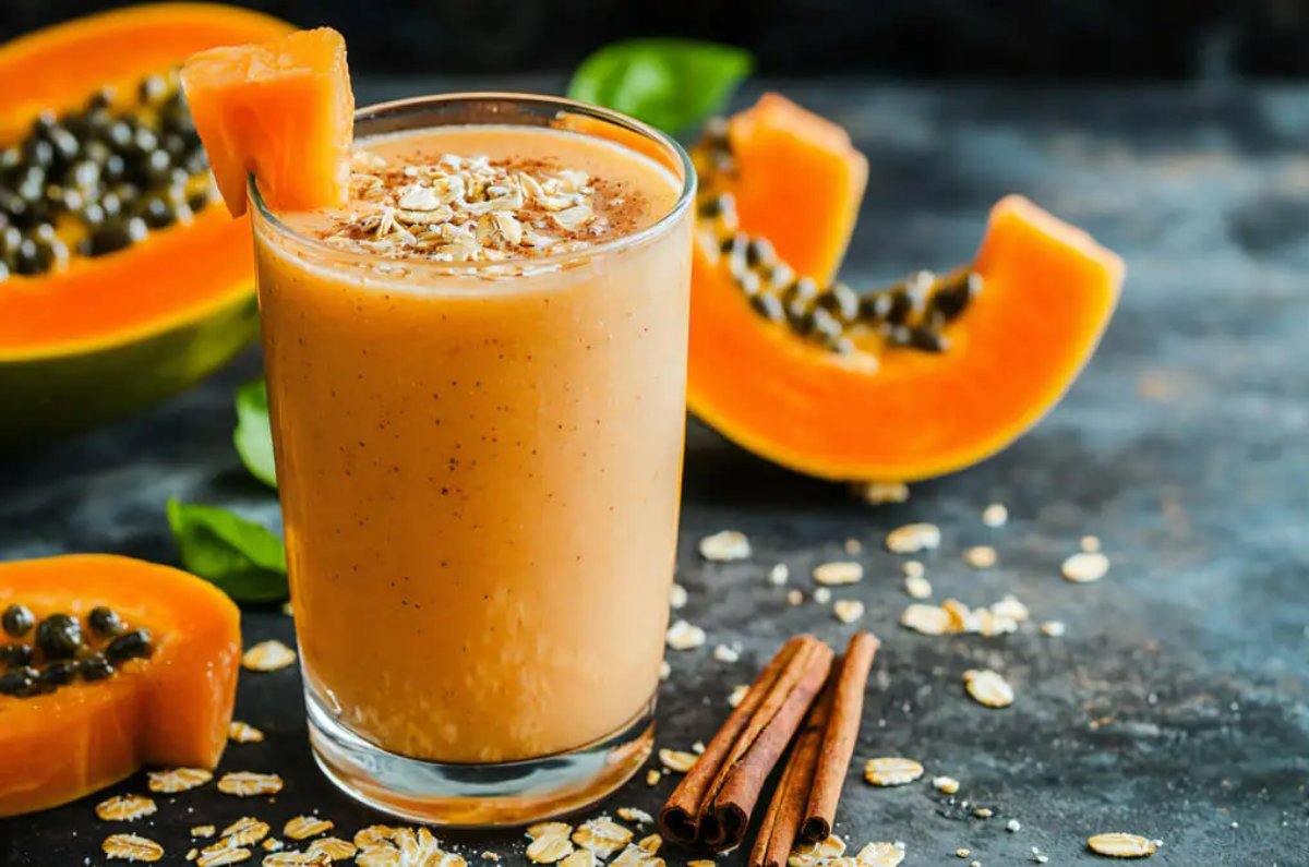 Licuado digestivo de papaya y avena