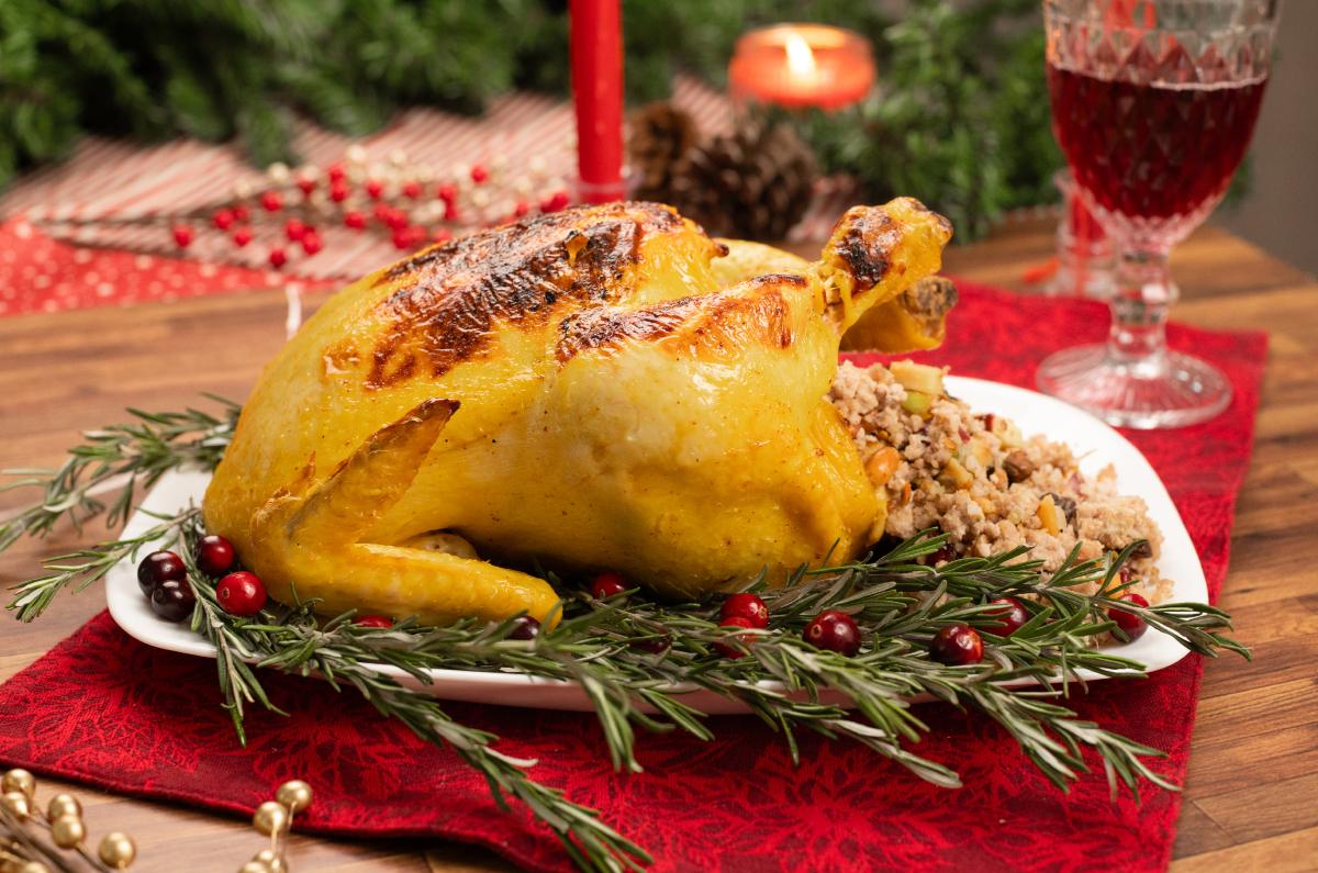 Pollo navideño relleno