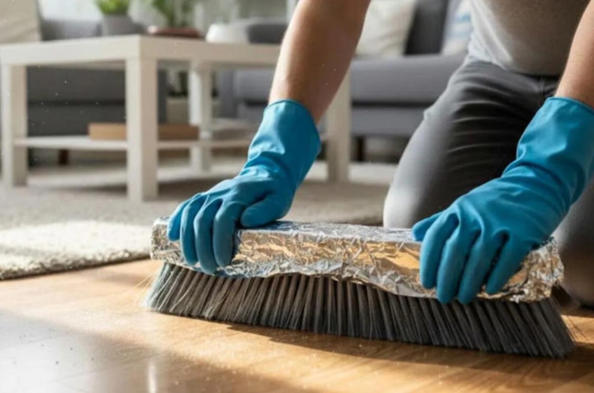 beneficios del por qué poner papel aluminio en la escoba