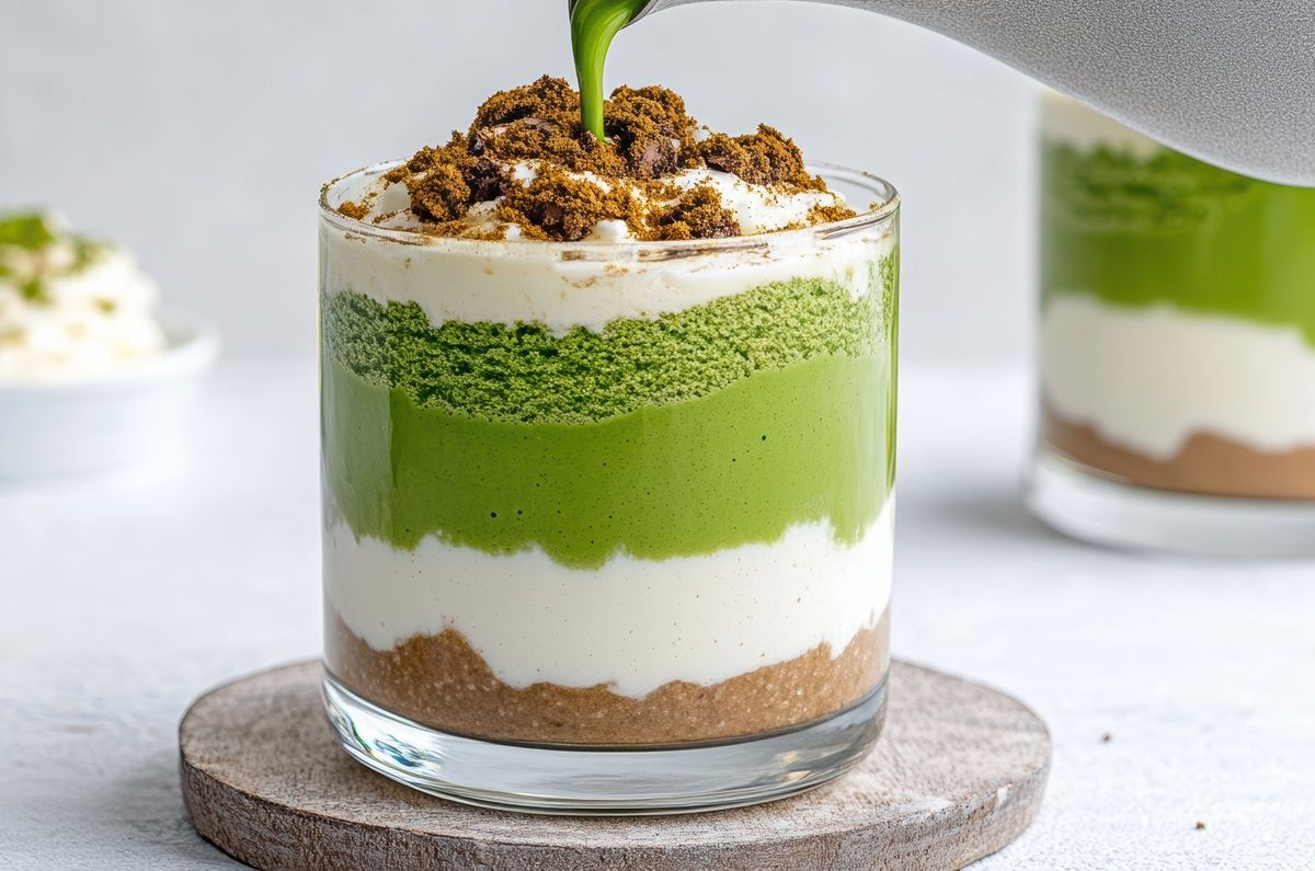 Pudín de amaranto con té de matcha