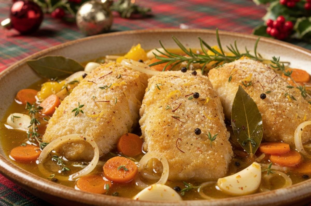 Receta de bacalao en escabeche con naranja