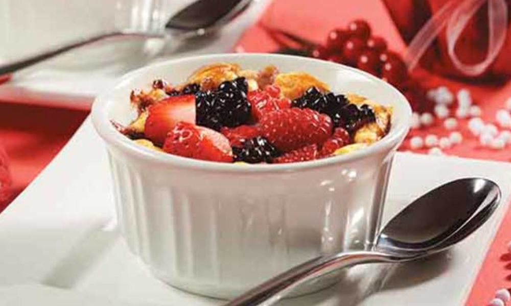 Receta de flan de frutos rojos