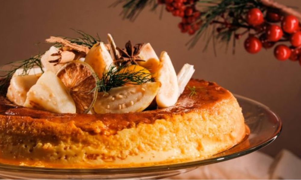 Receta de flan de ponche navideño
