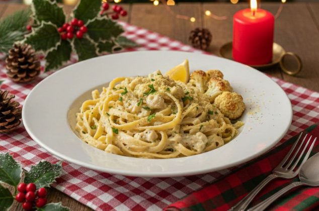 Receta de pasta Alfredo vegana ¡con solo 7 ingredientes!