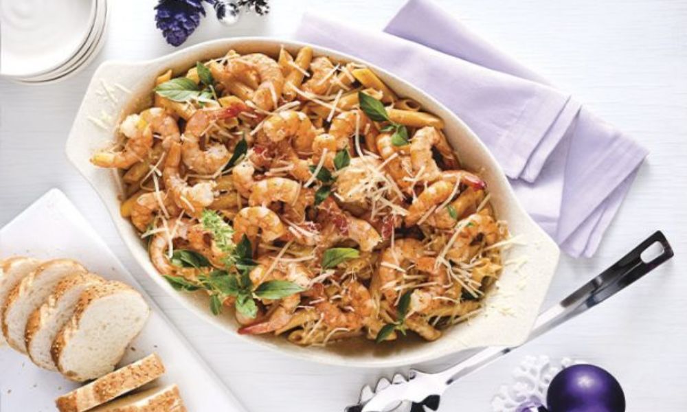 Receta de pasta picosa con camarones