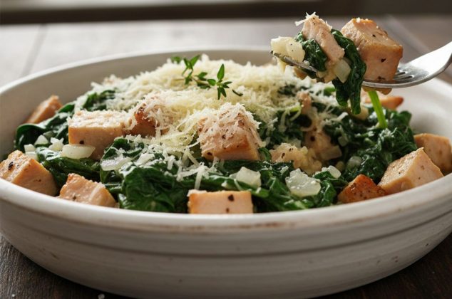 Receta de pechuga de pavo ahumada con espinacas ¡con solo 5 ingredientes!