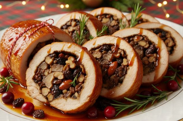 Receta de pechuga de pavo rellena con frutos secos ¡con solo 8 ingredientes!