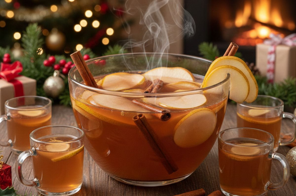 receta de ponche de pera y jengibre