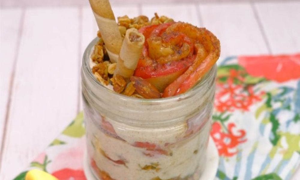 Receta de postre saludable de yogurt con manzana