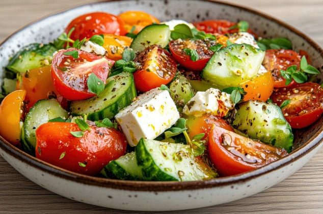 Ensalada de pepino y tomate lista en solo 20 minutos