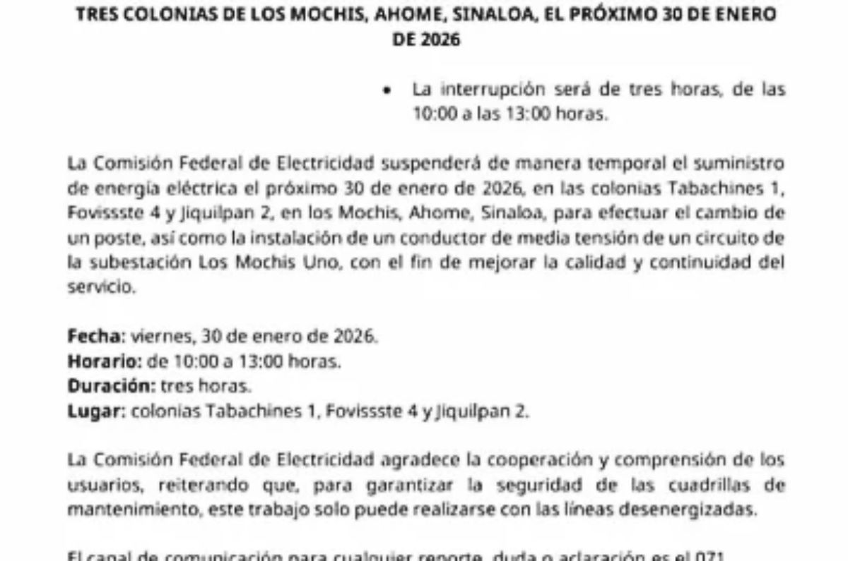 Apagón corte eléctrico Sinaloa