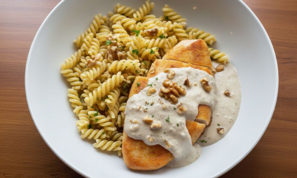 Cómo preparar una pechuga de pollo en salsa de nuez