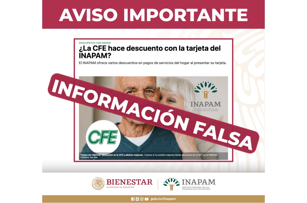 descuento cfe para tarjeta inapam