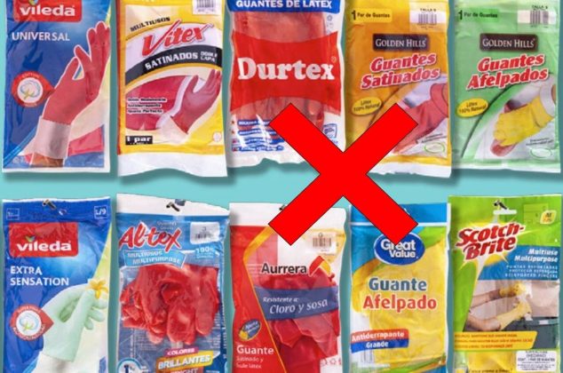 Los guantes de látex para uso doméstico que NO duran y se dañan con el cloro, según Profeco