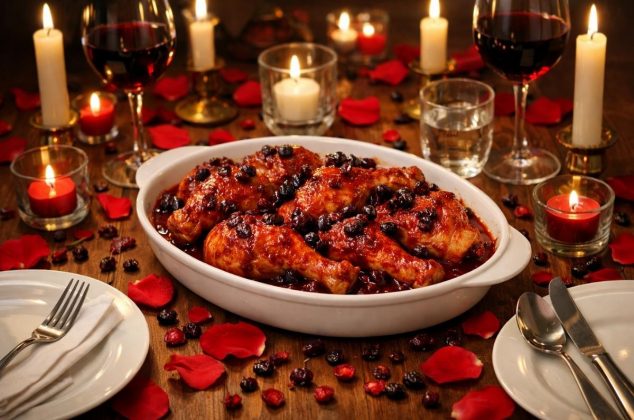 Cena Romántica con un secreto dulce: arándanos