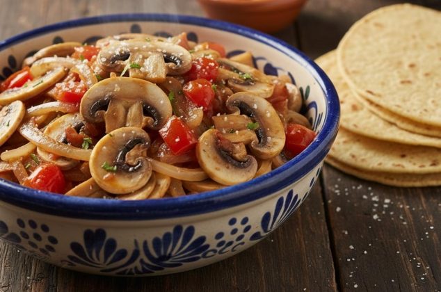 Receta de champiñones a la mexicana ¡con solo 4 ingredientes!
