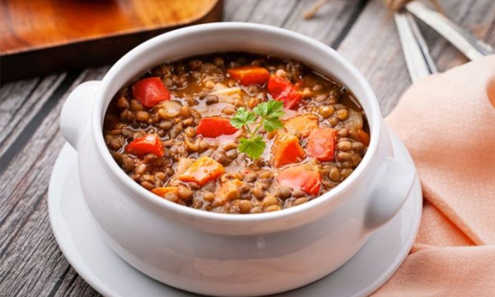 Receta de crema de lentejas con chile guajillo