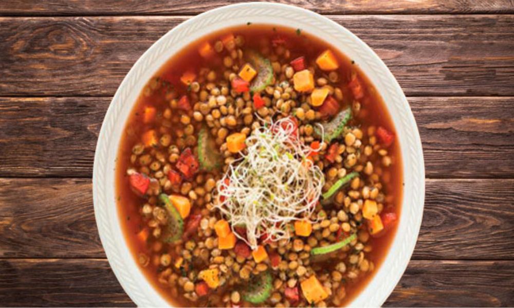 Receta de sopa de lentejas y germinados
