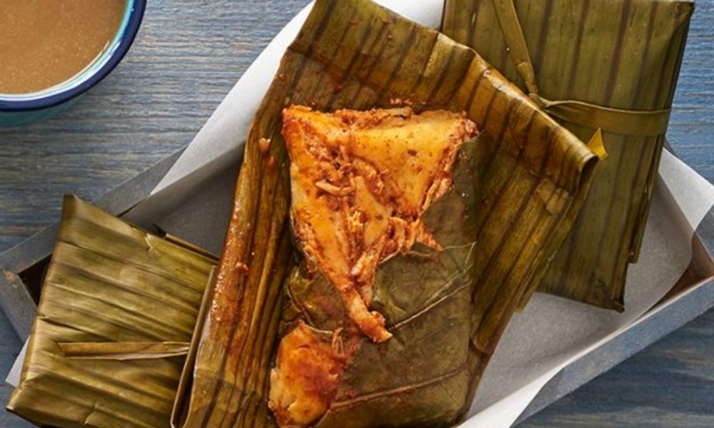 Receta de tamales de puerco en hoja de plátano