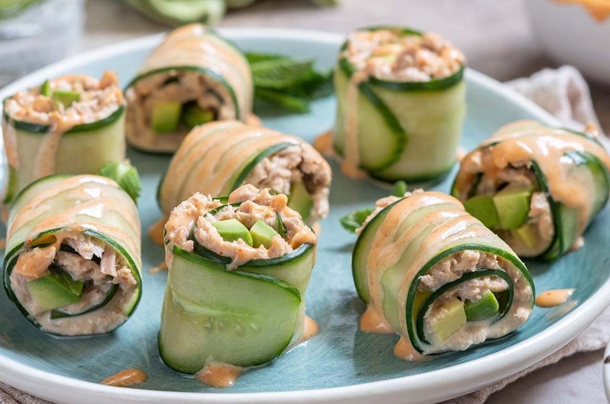 Rollitos de atún con pepino