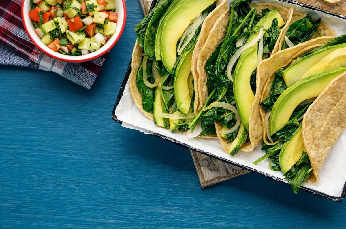 Tacos de espinacas y calabazas