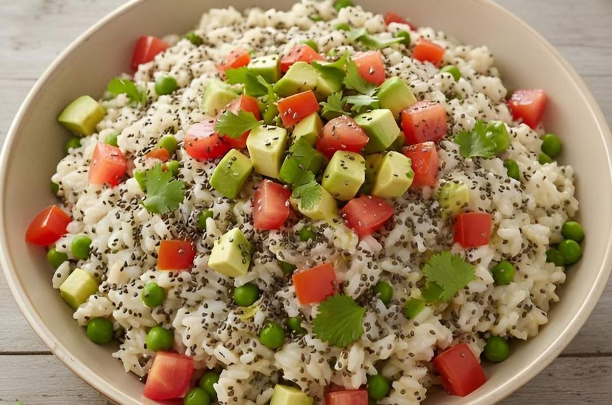 Arroz blanco con chía