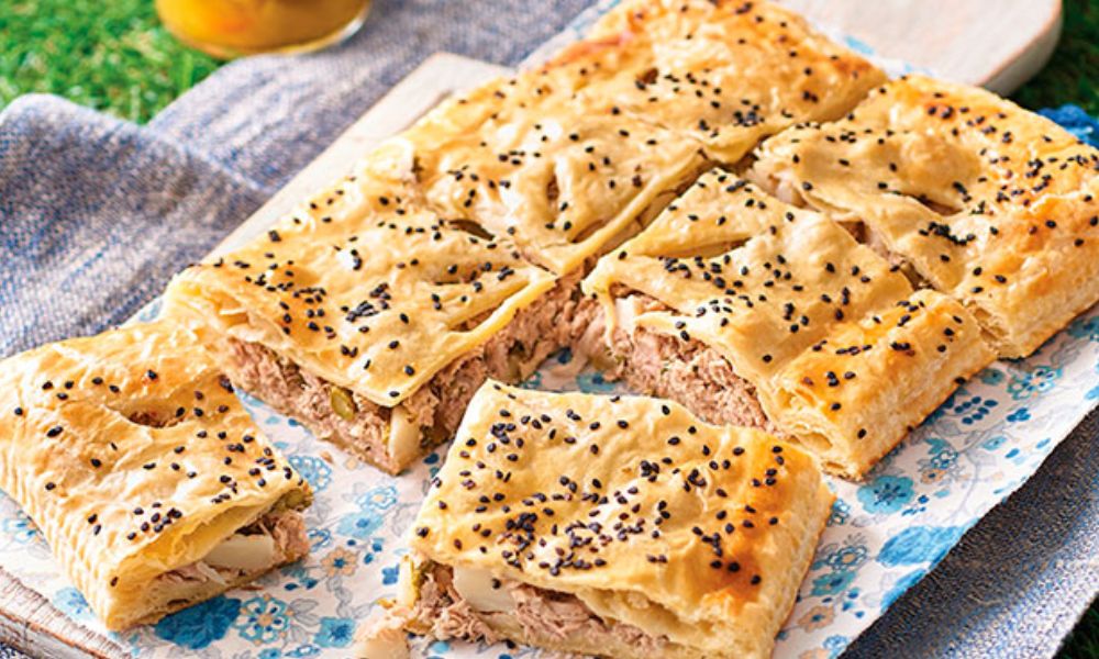Receta de atún con papas envuelto en pasta hojaldre