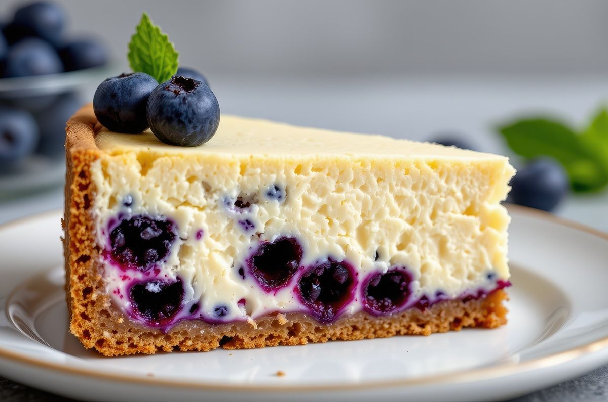 Cheesecake saludable de arándanos