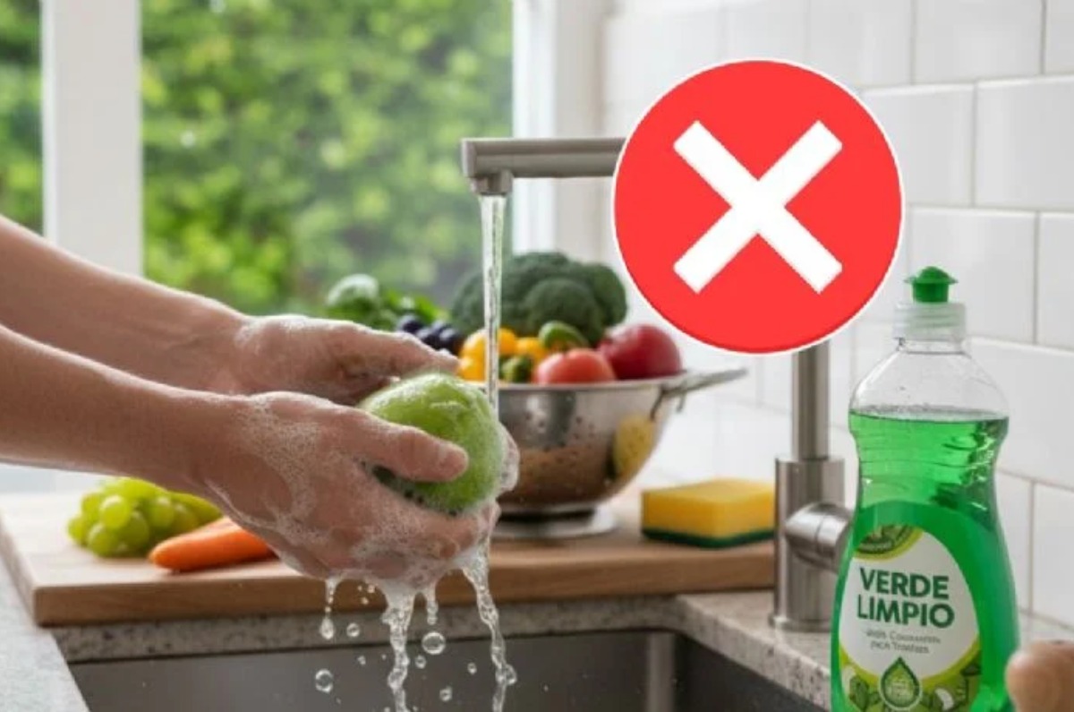 lavar frutas y verduras con jabón de trastes