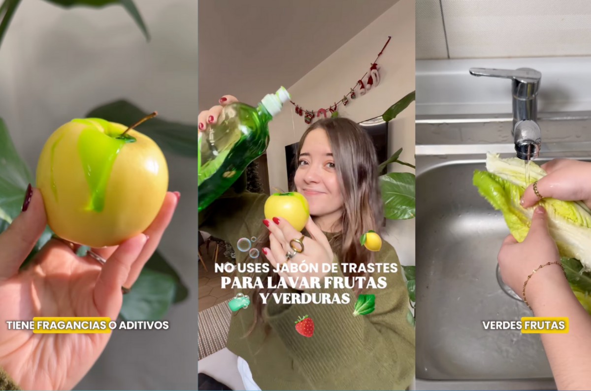 por qué no debes lavar frutas y verduras con jabón de trastes