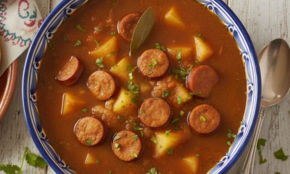 Receta de caldo de papa con salchicha