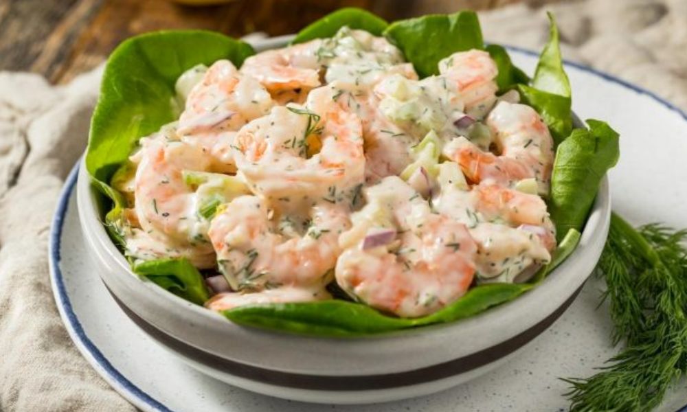 Receta de ensalada cremosa de camarones