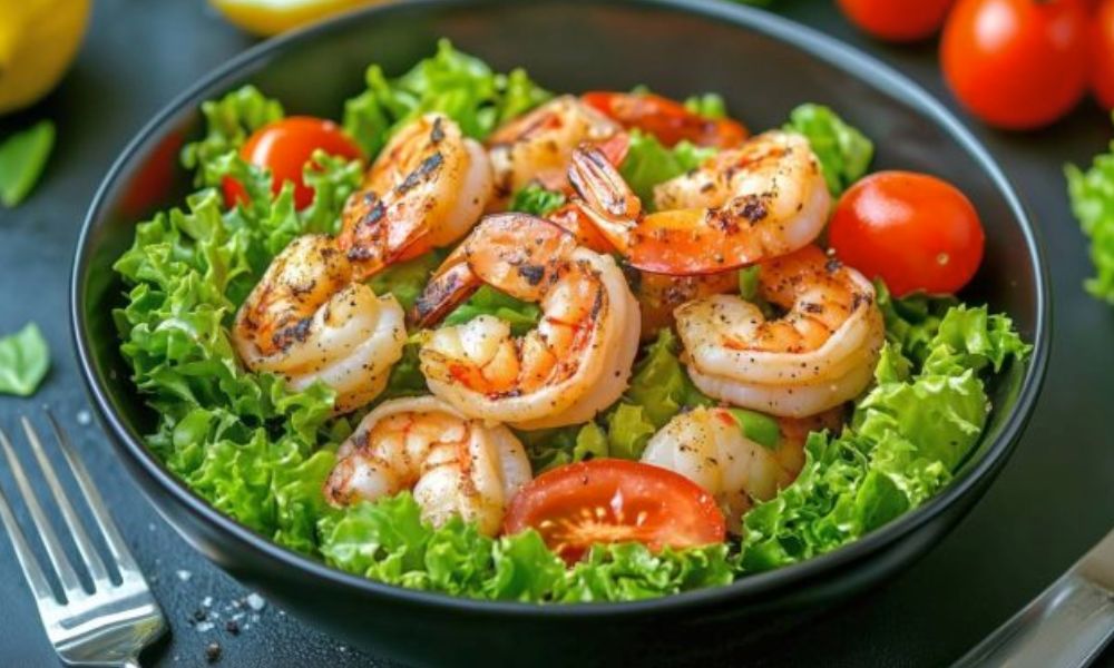 Receta de ensalada de camarones con queso parmesano