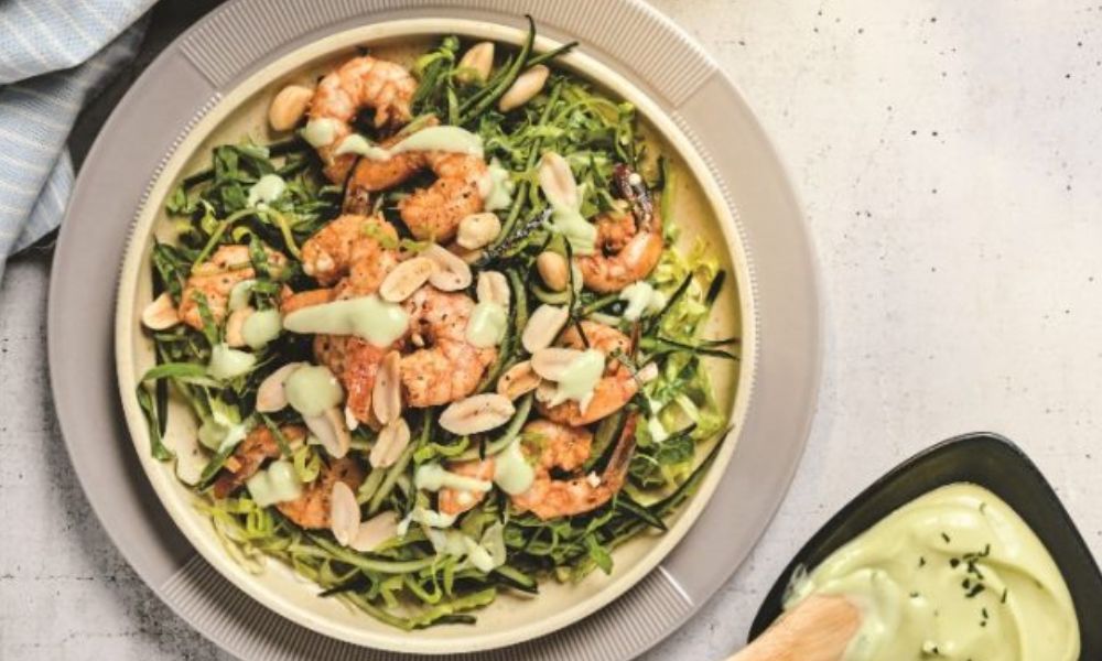 Receta de ensalada de camarones picosos con pepino