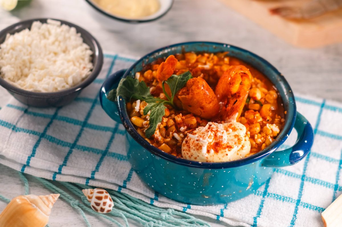 Esquites con camarón