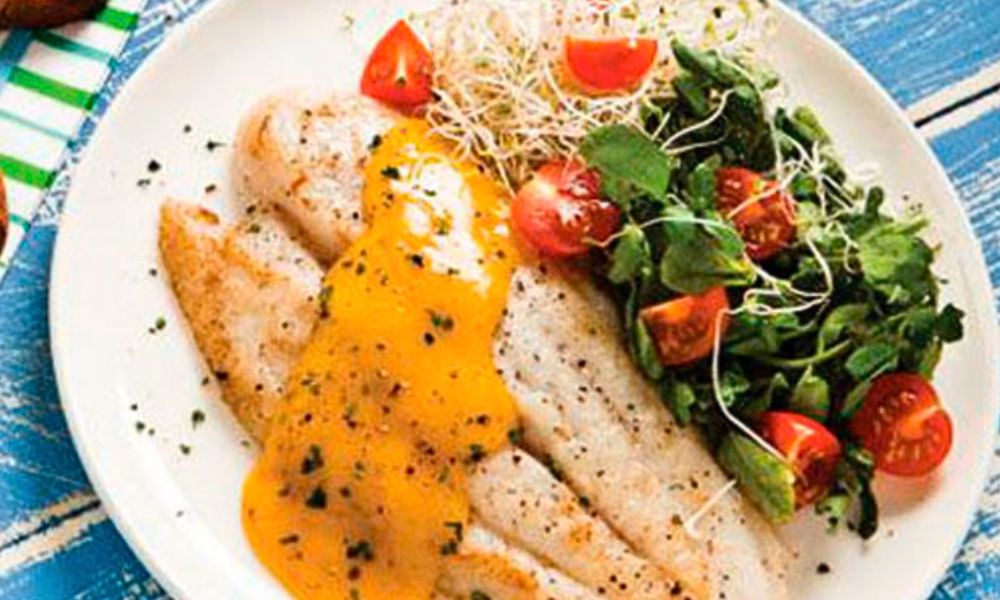Receta de filete de pescado cazón con salsa de mango