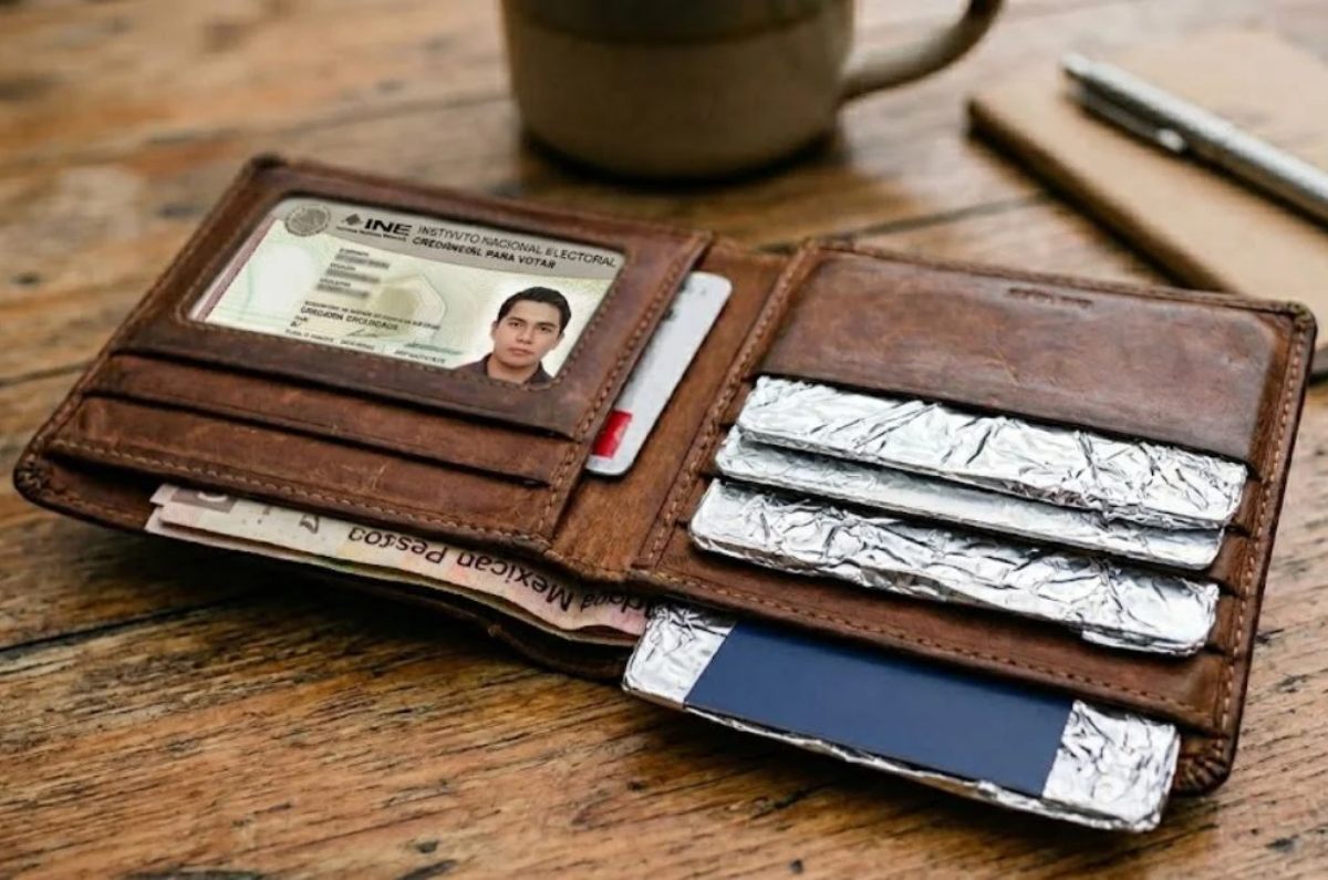 envolver tarjetas de crédito con papel aluminio 