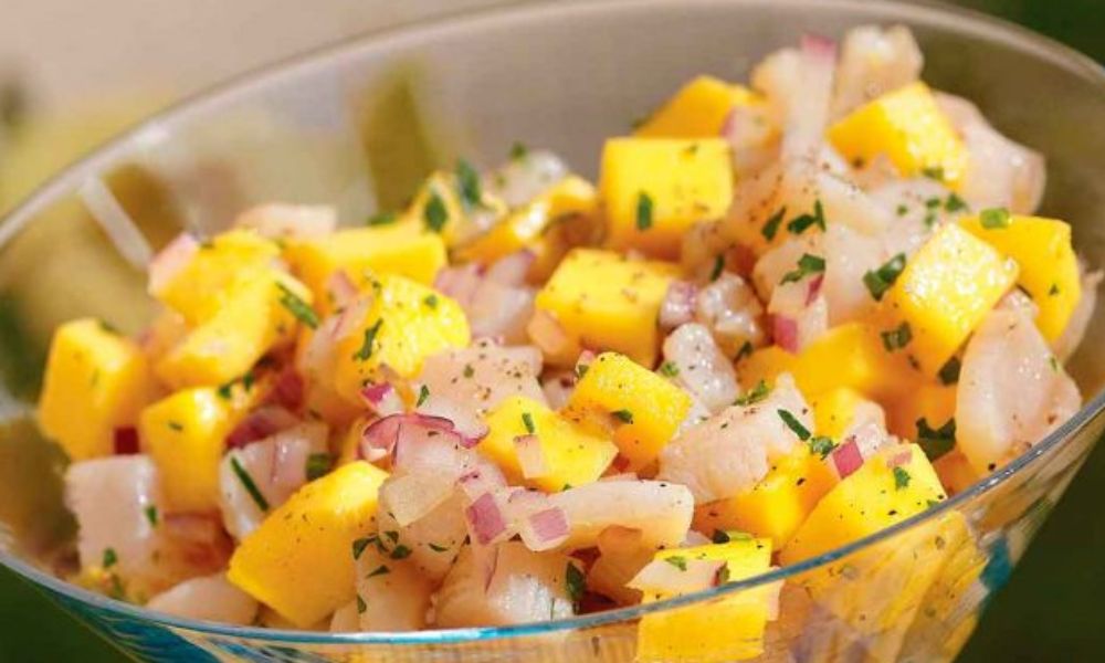 Receta de ceviche de callo de hacha con mango