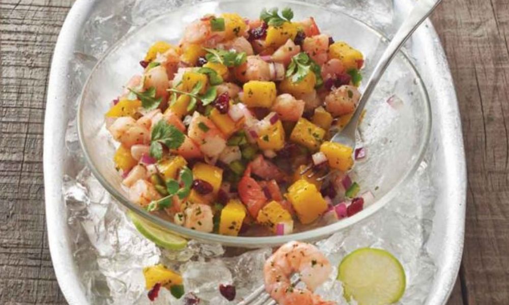 Receta de ceviche de camarón y mango