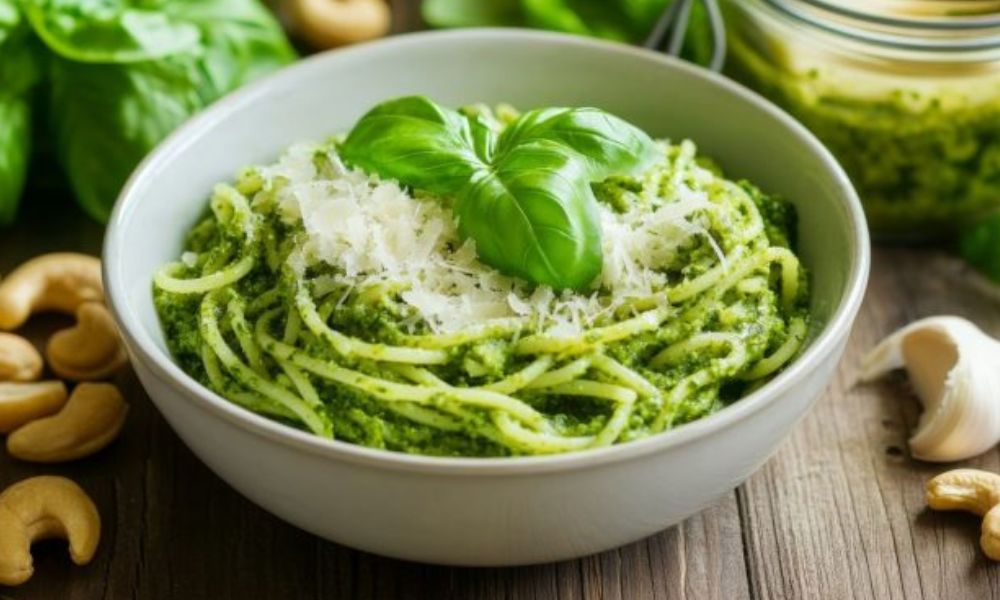 Receta de espagueti verde con chile poblano