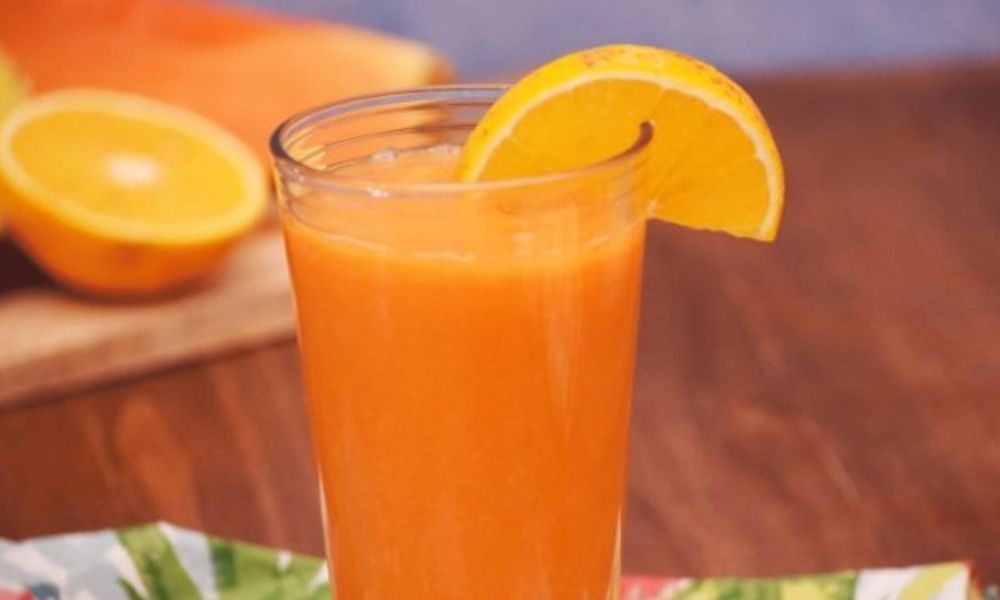 Receta de licuado de mango y papaya alto en fibra