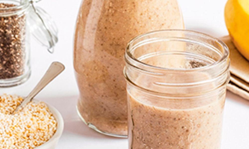 Receta de licuado de plátano, chía y amaranto