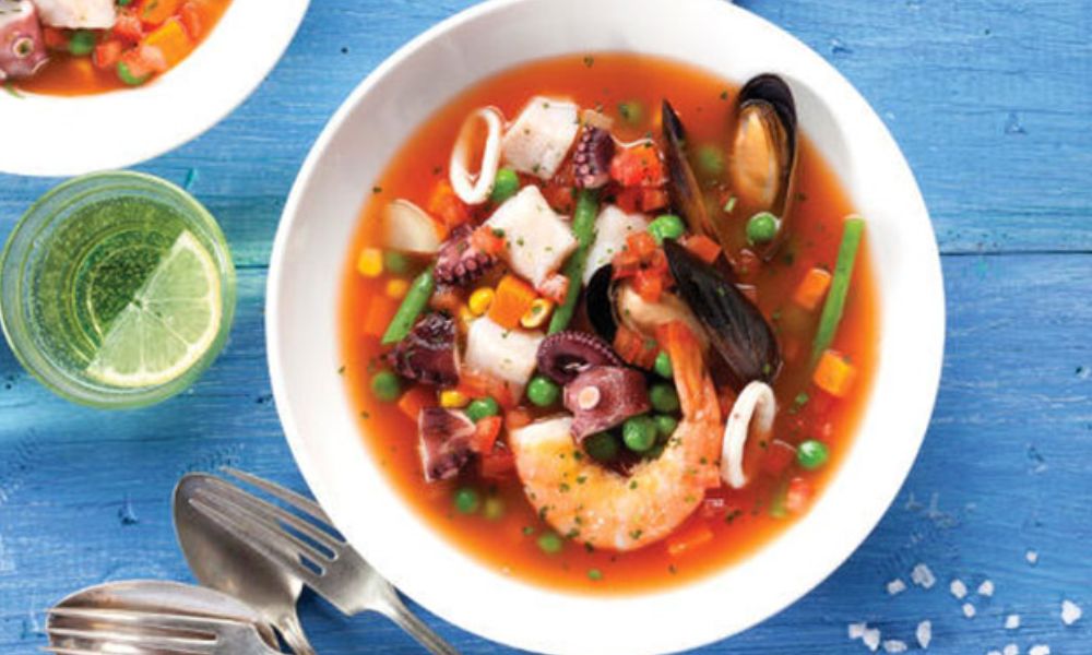 Receta de sopa de mariscos con elote