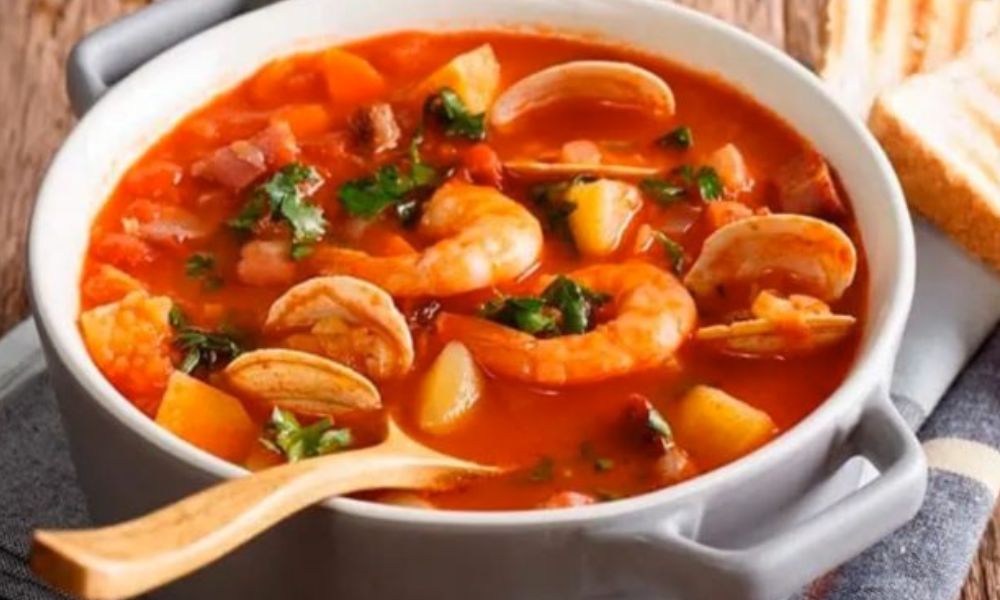 Receta de sopa de mariscos con filete de pescado