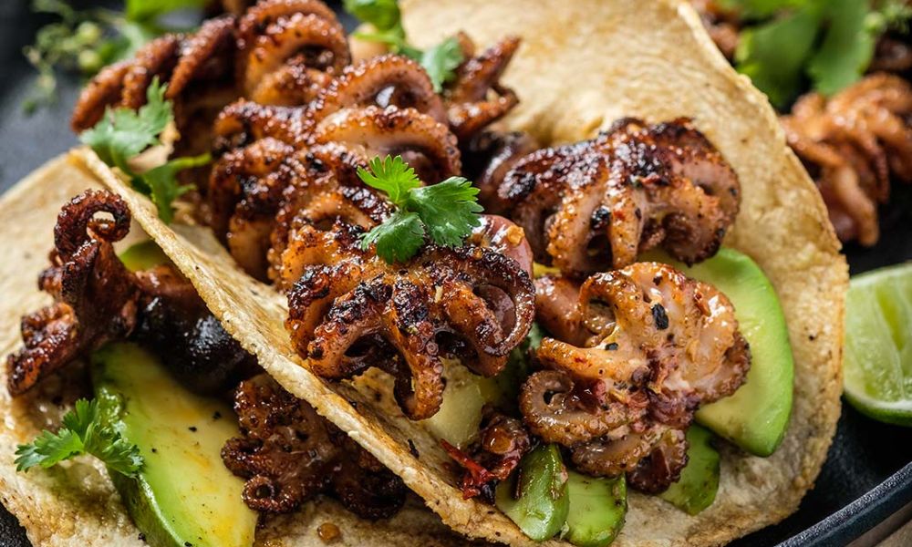 Receta de tacos de pulpo zarandeado en sartén