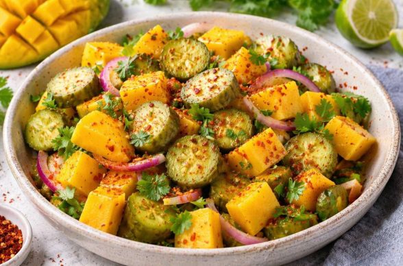 ensalada-mango-y-pepinillos-receta