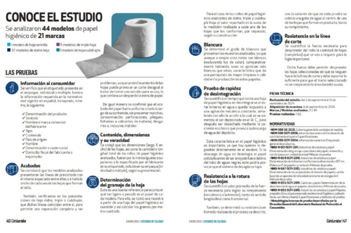 papel higiénico de rápida desintegración según profeco