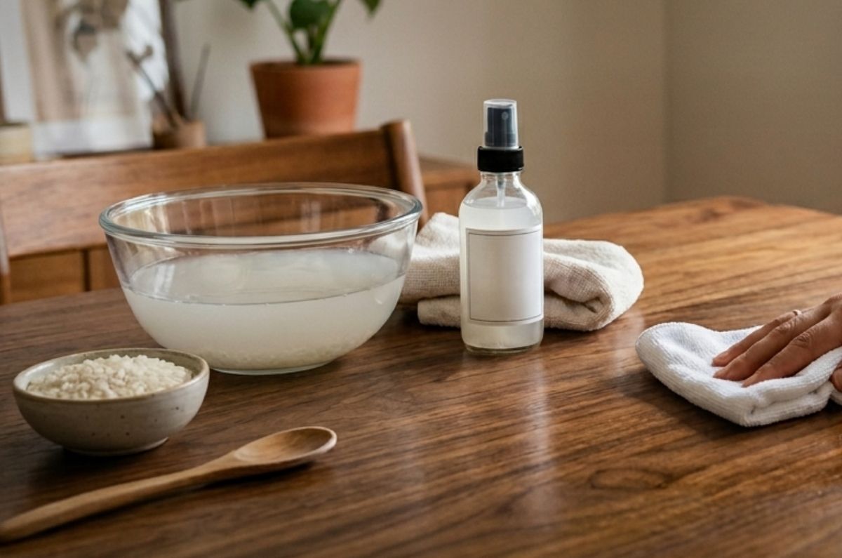 Para qué sirve el agua de arroz en los muebles